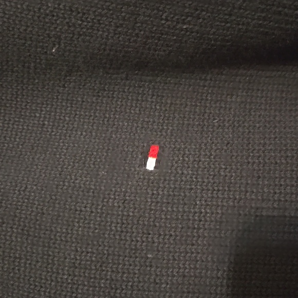 Vintage, Tommy Hilfiger, Navy, Grey, Quality Knit Sweater, Zip Neckline, Sz Lg - Picture 3 of 12